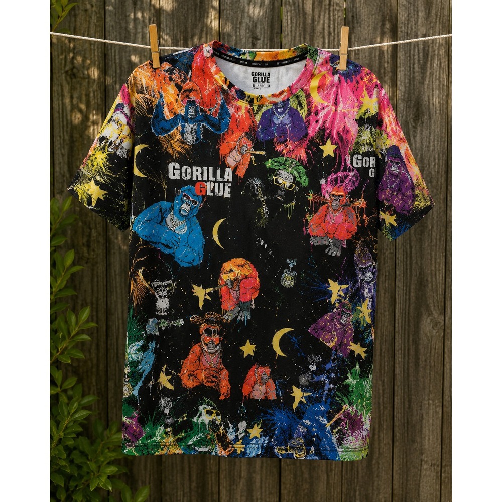 Boys Small Colorful Gorilla Graphic T-Shirt Multicolor‎ All Over Print